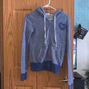 victoria secret pink blue zip up